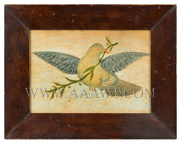 Folk Art Watercolor and Gouache, Dove in Flight
Anonymous
19th Century, entire view